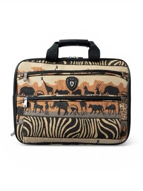 Heys Carry On Travel Bag Weekend Suitcase Tapestry Tote Brown Black Safari 16x12